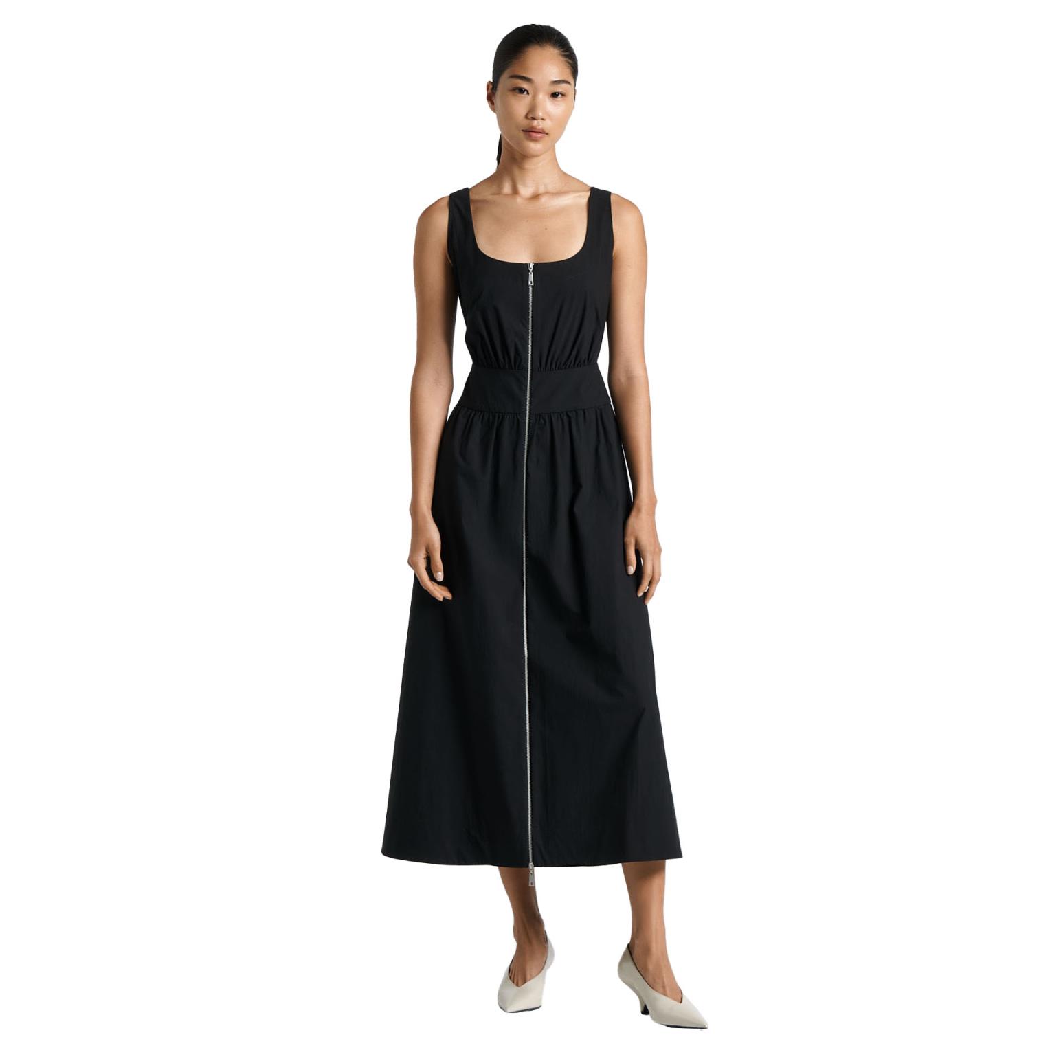 Cue European Cotton Zip Front Midi Dress